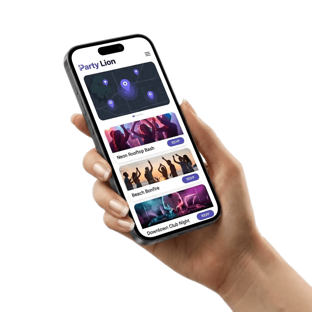 Party Lion App in Hand